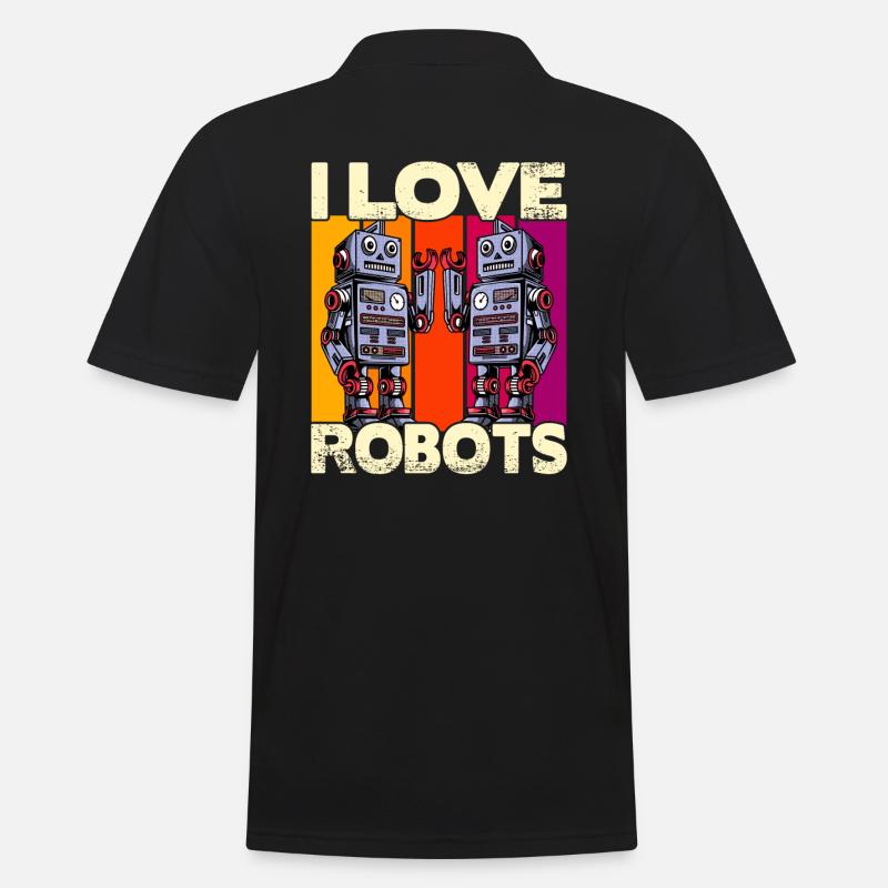 J’adore les robots - Polo Homme - noir