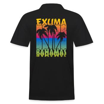 Vintage Exuma Bahamas Sonnenuntergang - Männer Poloshirt - Schwarz - Hinten - Kai (181cm)