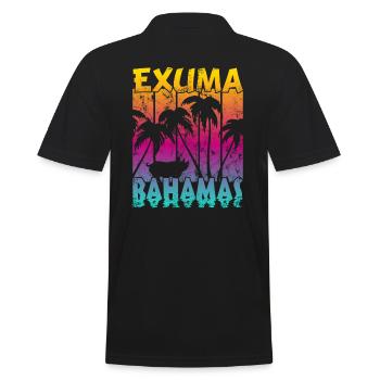Vintage Exuma Bahamas Schwein - Männer Poloshirt - Schwarz - Hinten - Kai (181cm)