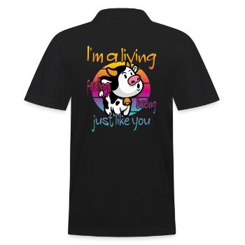 Vache végétalienne végétalienne - Polo Homme - noir - Dos - Kai (181cm)