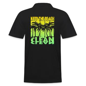 Keep the Beach clean - Männer Poloshirt - Schwarz - Hinten - Kai (181cm)
