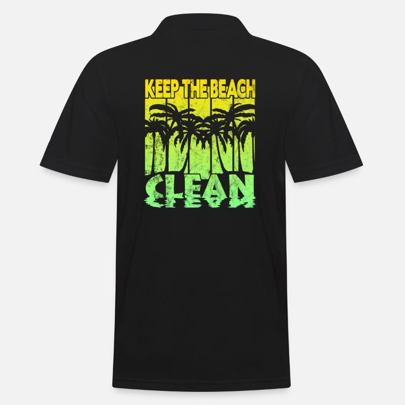 Keep the Beach clean - Männer Poloshirt - Schwarz