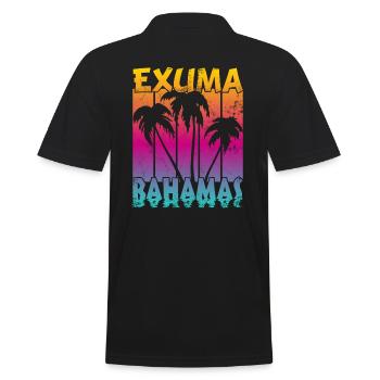 Vintage Exuma Bahamas Sonnenuntergang - Männer Poloshirt - Schwarz - Hinten - Kai (181cm)