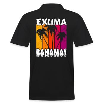 Vintage Exuma Bahamas Sonnenuntergang - Männer Poloshirt - Schwarz - Hinten - Kai (181cm)