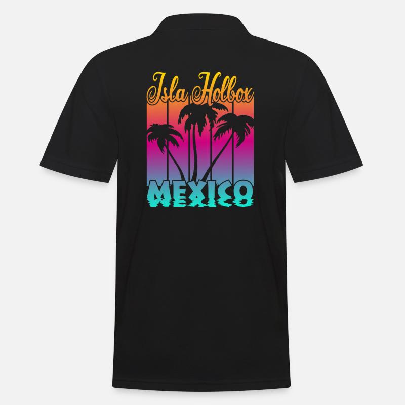 Isla Holbox Mexiko - Männer Poloshirt - Schwarz