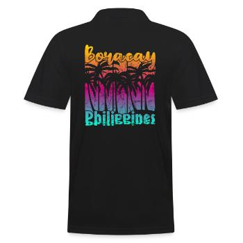 Vintage Boracay Philippines - Männer Poloshirt - Schwarz - Hinten - Kai (181cm)