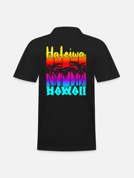 Haleiwa Hawaii - Männer Poloshirt - Schwarz