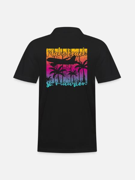 Maho Beach St. Maarten - Men's Polo Shirt - black