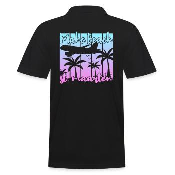 Maho Beach St. Maarten - Männer Poloshirt - Schwarz - Hinten - Kai (181cm)