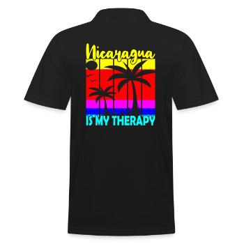 Nicaragua Is My Therapy - Men's Polo Shirt - black - Back - Kai (181cm)