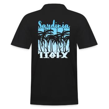 Vintage Sardinia Italy Sonnenuntergang - Männer Poloshirt - Schwarz - Hinten - Kai (181cm)