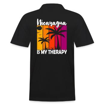 Nicaragua Is My Therapy - Men's Polo Shirt - black - Back - Kai (181cm)
