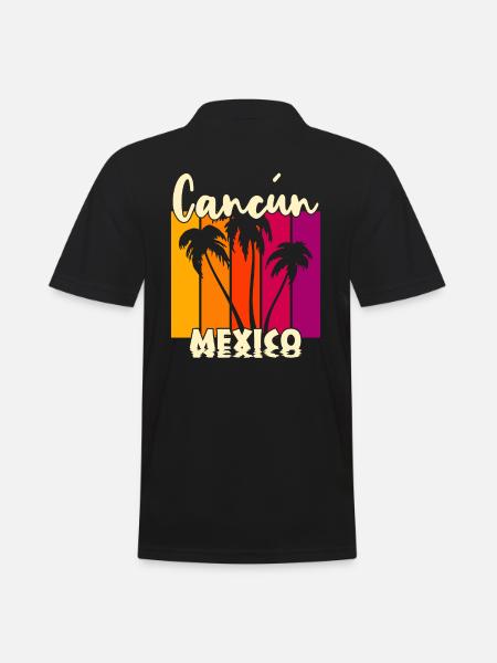 Cancun Mexico - Männer Poloshirt - Schwarz
