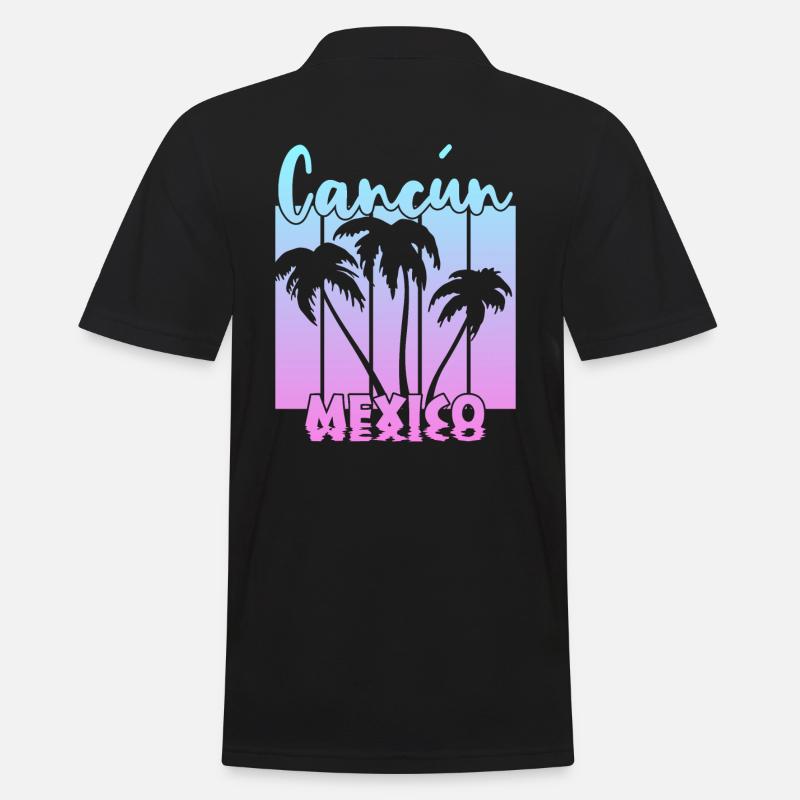 Cancun Mexico - Männer Poloshirt - Schwarz