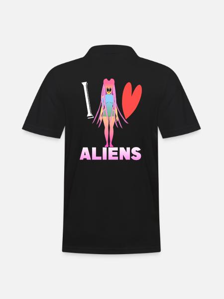 I love aliens - Men's Polo Shirt - black