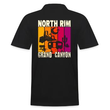 North Rim Grand Canyon Camping - Men's Polo Shirt - black - Back - Kai (181cm)
