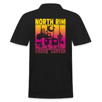 North Rim Grand Canyon Camping - Men's Polo Shirt - black - Back - Kai (181cm)