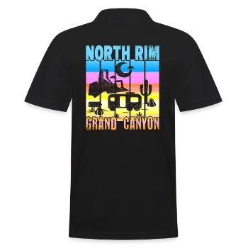 North Rim Grand Canyon Camping - Men's Polo Shirt - black - Back - Kai (181cm)