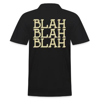 Bla, bla, bla - Männer Poloshirt - Schwarz - Hinten - Kai (181cm)