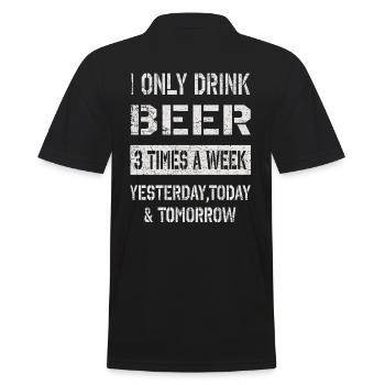 Je ne bois que de la bière - Polo Homme - noir - Dos - Kai (181cm)