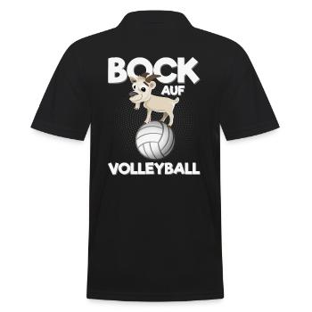 Bock auf Volleyball - Lustiger Spruch Volleyballer - Männer Poloshirt - Schwarz - Hinten - Kai (181cm)