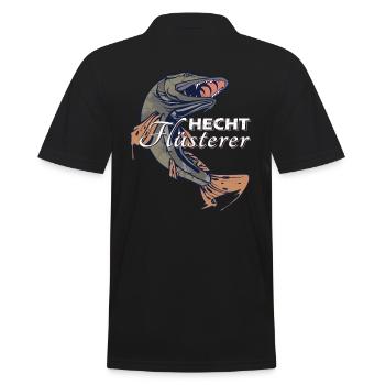 Hecht Angeln - Männer Poloshirt - Schwarz - Hinten - Kai (181cm)