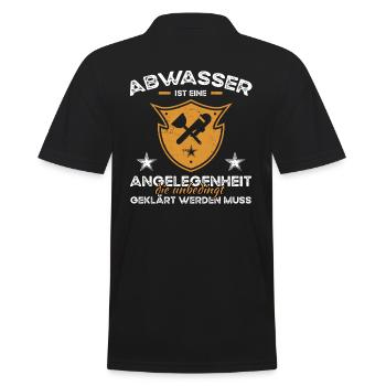 Klempner Sprüche Abwasser Klärwerk - Männer Poloshirt - Schwarz - Hinten - Kai (181cm)
