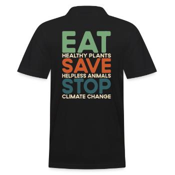 Vegan - Droits des animaux et défenseurs des animaux - Changement climatique - Polo Homme - noir - Dos - Kai (181cm)