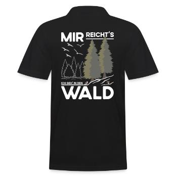 Mir reichts - Ich geh in den Wald - Männer Poloshirt - Schwarz - Hinten - Kai (181cm)