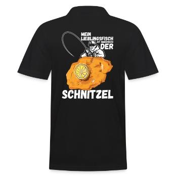 Mein Lieblingsfisch ist immernoch der Schnitzel - Männer Poloshirt - Schwarz - Hinten - Kai (181cm)