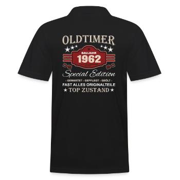 Oldtimer 1962 Opa Vintage - Männer Poloshirt - Schwarz - Hinten - Kai (181cm)