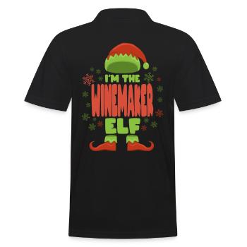 Winegrower Christmas Elf - Men's Polo Shirt - black - Back - Kai (181cm)