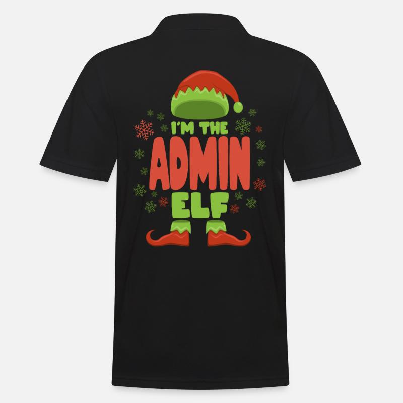 Admin Weihnachtself - Männer Poloshirt - Schwarz