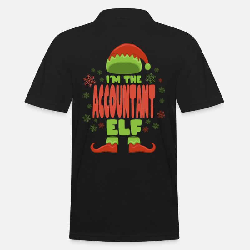 Comptable Elfe de Noël - Polo Homme - noir