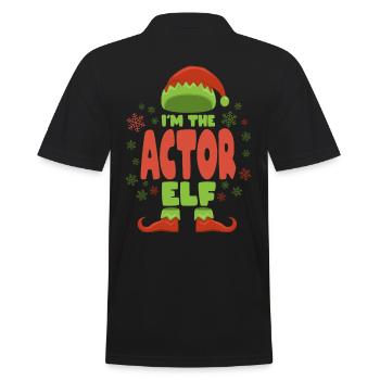 Schauspieler Weihnachtself - Männer Poloshirt - Schwarz - Hinten - Kai (181cm)
