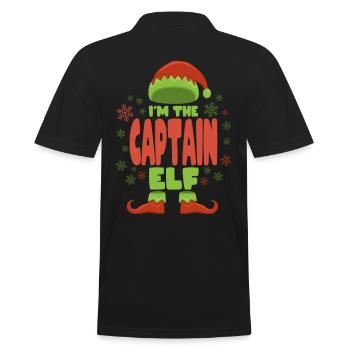 Kapitän Weihnachtself - Männer Poloshirt - Schwarz - Hinten - Kai (181cm)