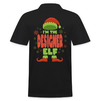 Designer Christmas Elf - Men's Polo Shirt - black - Back - Kai (181cm)
