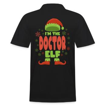 Doktor Weihnachtself - Männer Poloshirt - Schwarz - Hinten - Kai (181cm)