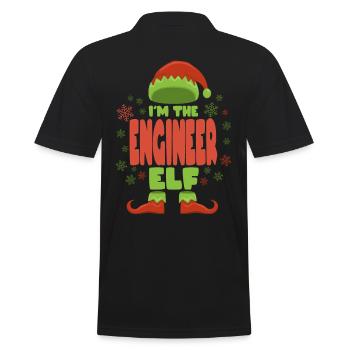Engineer Christmas Elf - Men's Polo Shirt - black - Back - Kai (181cm)