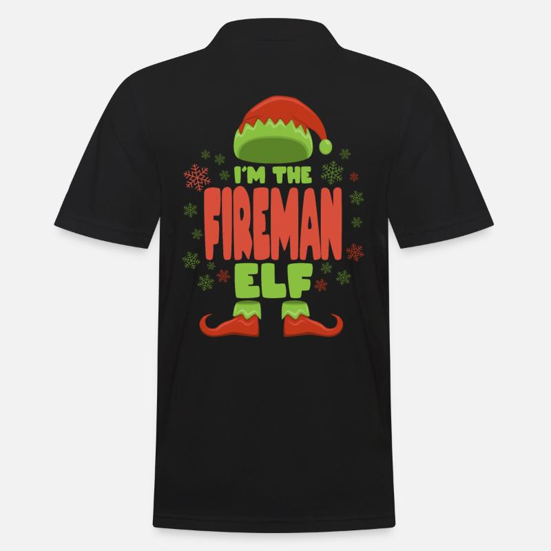 Pompier elfe de Noël - Polo Homme - noir