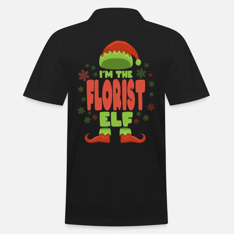 Fleuriste Elfe de Noël - Polo Homme - noir
