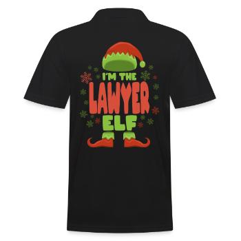 Anwalt Weihnachtself - Männer Poloshirt - Schwarz - Hinten - Kai (181cm)