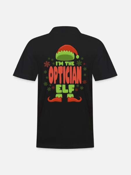Optician Christmas Elf - Men's Polo Shirt - black