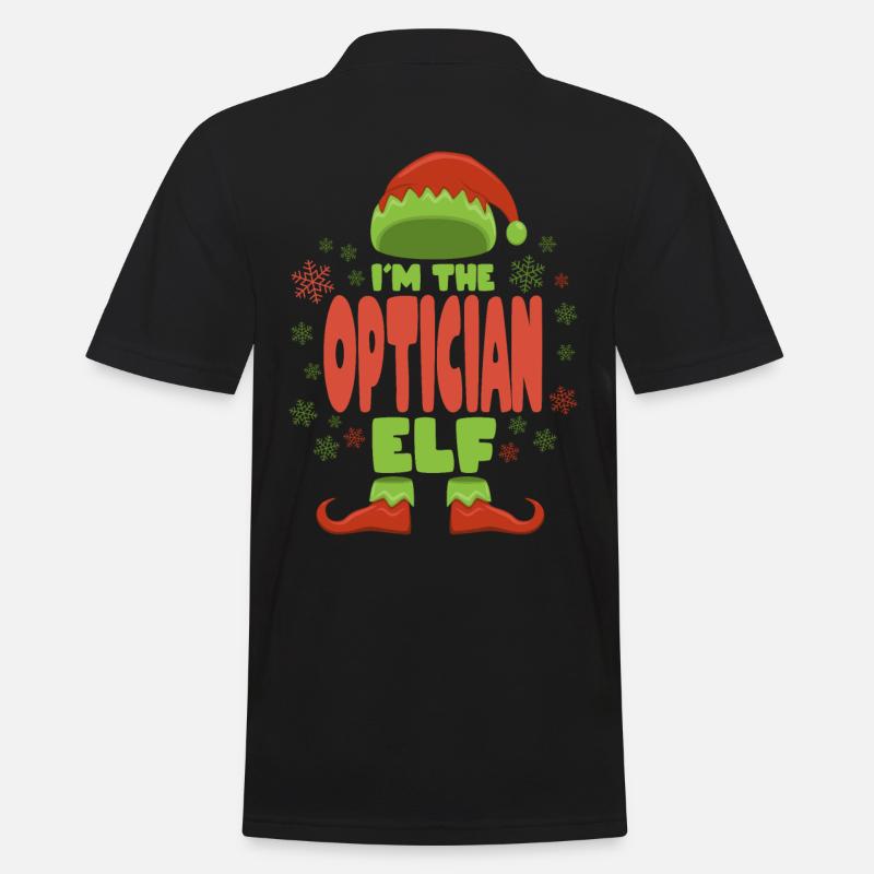 Opticien Elfe de Noël - Polo Homme - noir