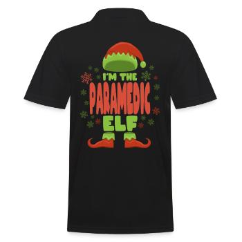 Paramedic Christmas Elf - Men's Polo Shirt - black - Back - Kai (181cm)