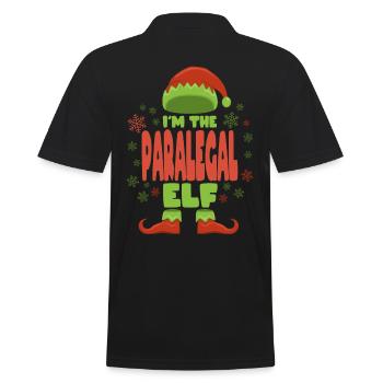 Rechtsanwaltsfachangestellte Weihnachtself - Männer Poloshirt - Schwarz - Hinten - Kai (181cm)