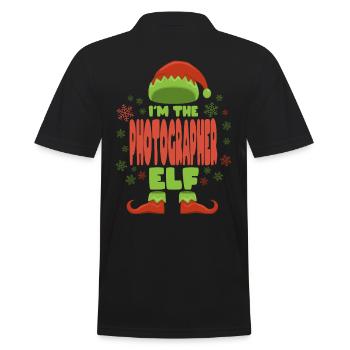 Photographer Christmas Elf - Men's Polo Shirt - black - Back - Kai (181cm)