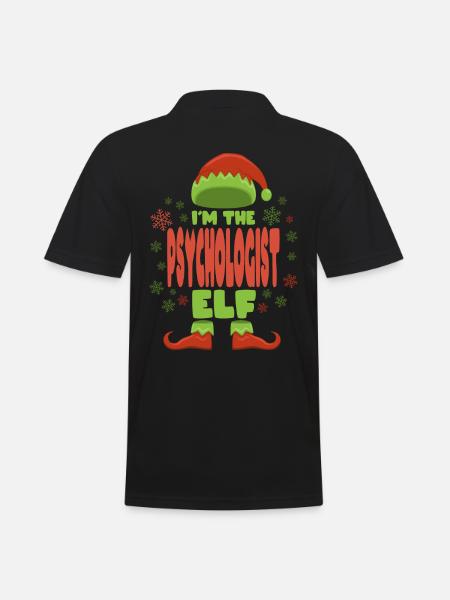 Psychologist Christmas Elf - Men's Polo Shirt - black