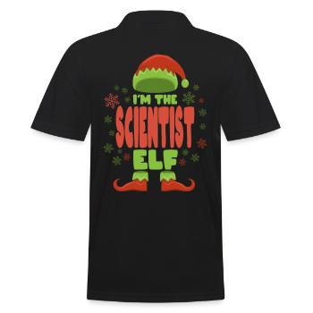 Wissenschaftler Weihnachtself - Männer Poloshirt - Schwarz - Hinten - Kai (181cm)