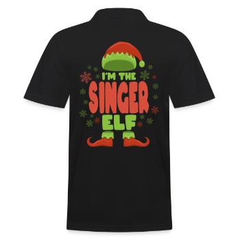 Sänger Weihnachtself - Männer Poloshirt - Schwarz - Hinten - Kai (181cm)